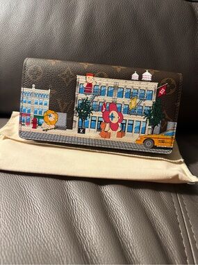 Beautiful Brown Monogram Cityscape Wallet